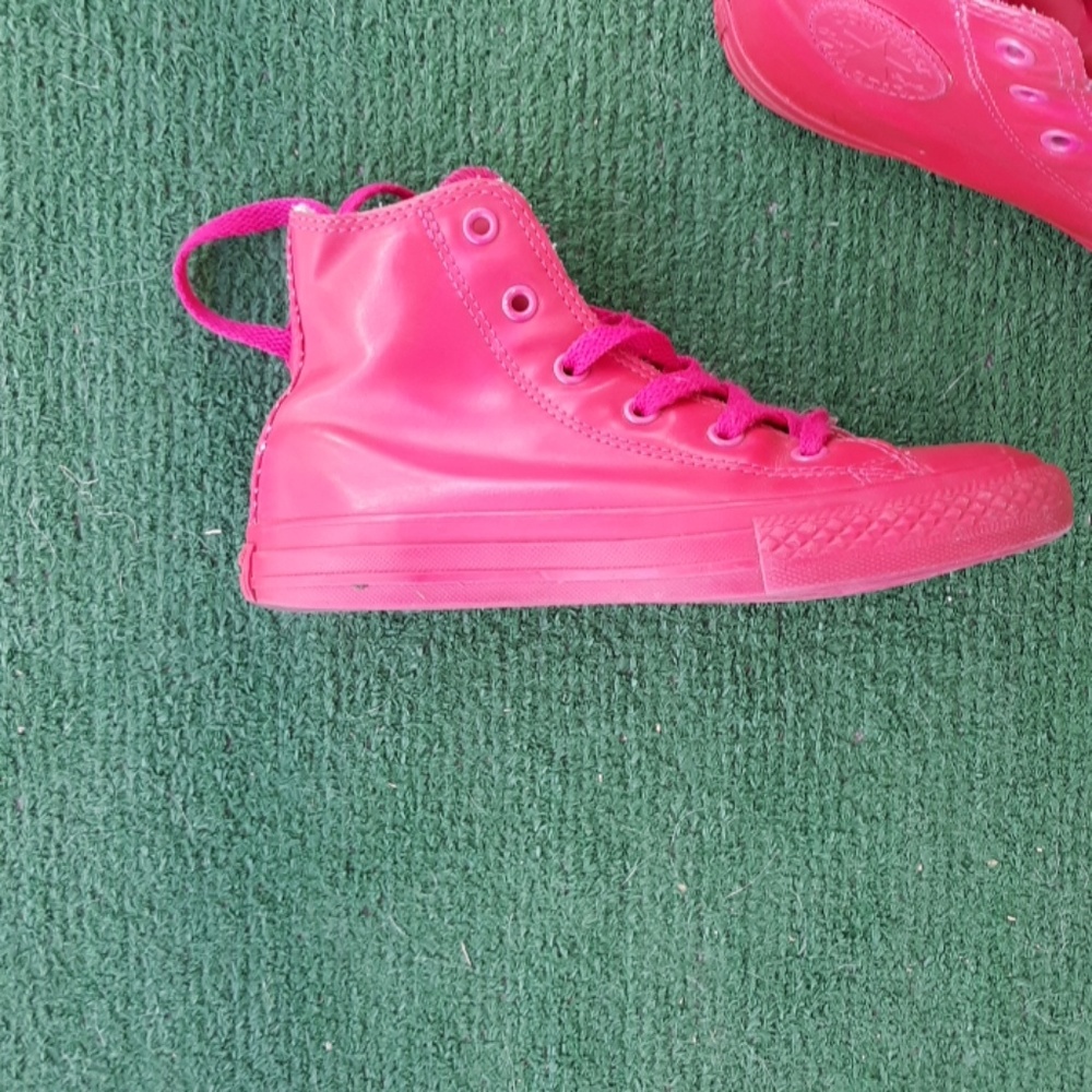 Hot Pink Rubber Converse.
